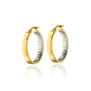 Kolczyki złote pr.585 koła z białym złotem