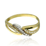 Pierścionek złoty pr.375 z cyrkoniami r18