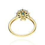 Pierścionek ze szmaragdem 0,52ct i brylantami r17