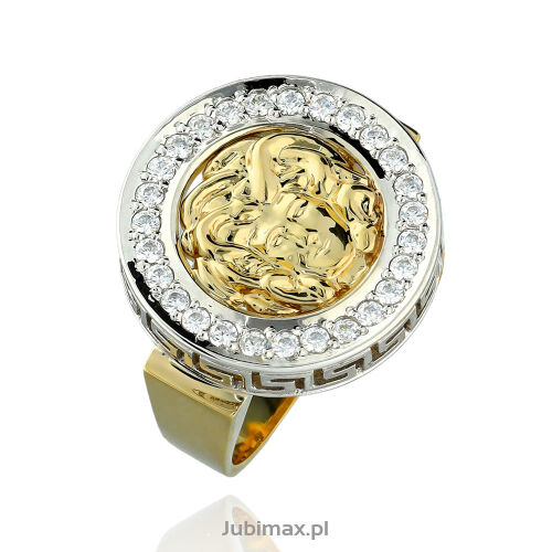 Pierścionek złoty pr.585 z cyrkoniami medusa r14