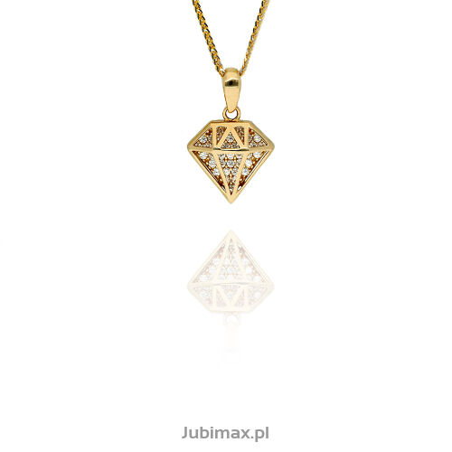 Zawieszka złota pr.585 z cyrkoniami diament