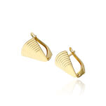 Kolczyki złote pr.375 wachlarze ryflowane