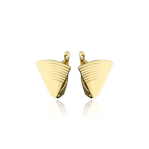 Kolczyki złote pr.375 wachlarze ryflowane