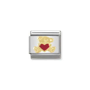 Nomination Link Gold 18K 030253-32 Miś z sercem