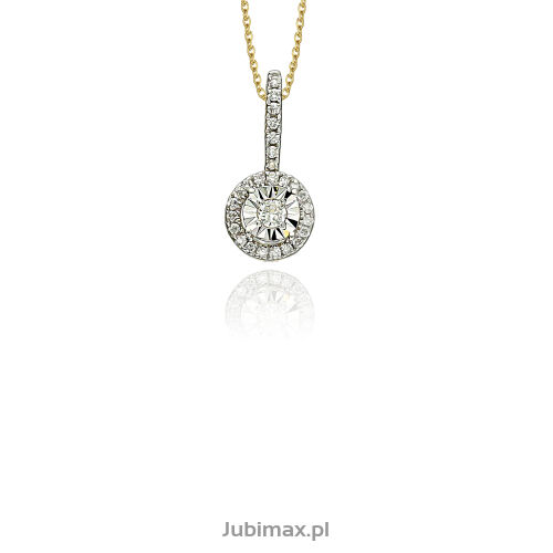Zawieszka z brylantami 0,12ct żółte złoto