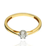 Pierścionek z brylantem 0,05ct żółte złoto r16