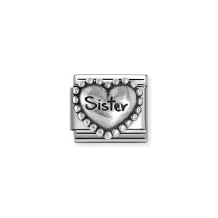 Nomination Link Silver 925 330101-81 Serce "siostra"