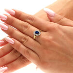 Pierścionek z szafirem 0,65ct i brylantami r14 - 3