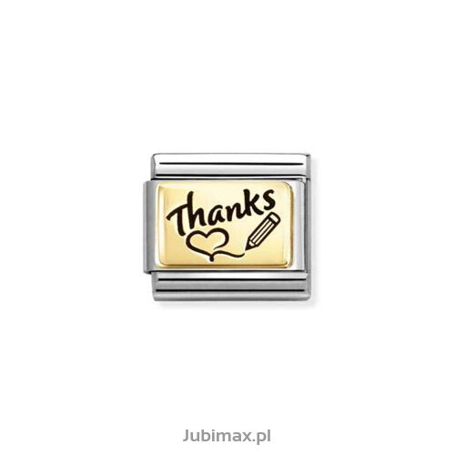 Nomination Link Gold 18K 030166-76 Dziękuje