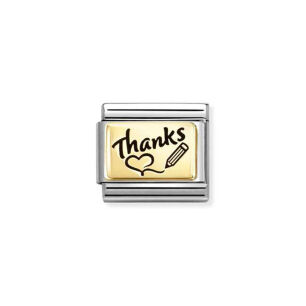 Nomination Link Gold 18K 030166-76 Dziękuje