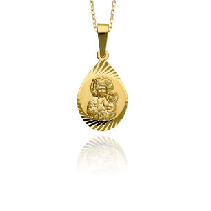 Medalik złoty pr.585 Matka Boska