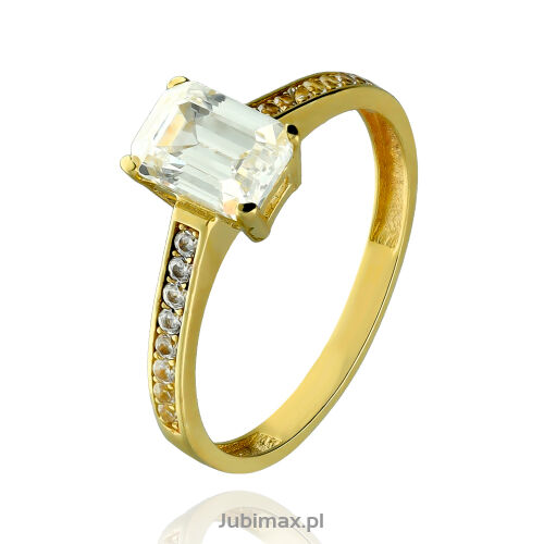 Pierścionek złoty pr.375 z cyrkoniami r14