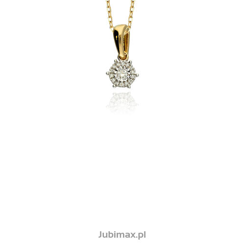 Zawieszka z brylantami 0,09ct żółte złoto
