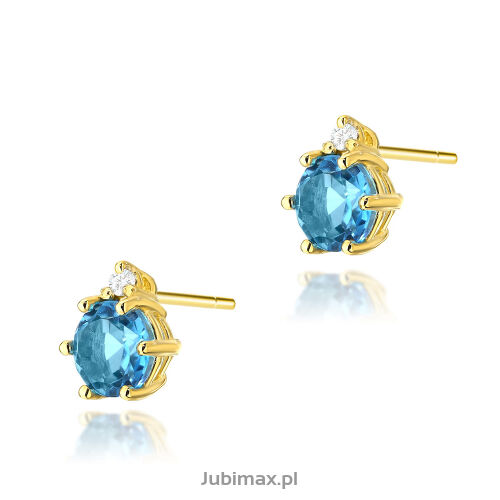 Kolczyki z topazami K0076 1,0ct żólte złoto