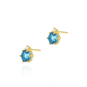 Kolczyki z topazami 1,0ct żólte złoto