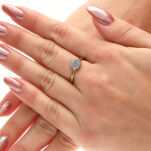 Pierścionek z brylantami 0,11ct żółte złoto r14 - 4