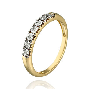 Pierścionek z brylantami 0,04ct żółte złoto r17