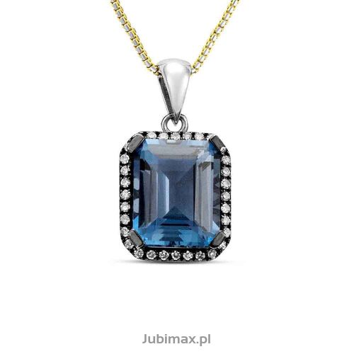 Zawieszka topaz london blue 4,50ct i brylanty