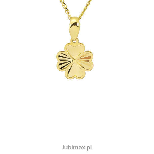 Zawieszka złota pr.585 koniczyna nacinana