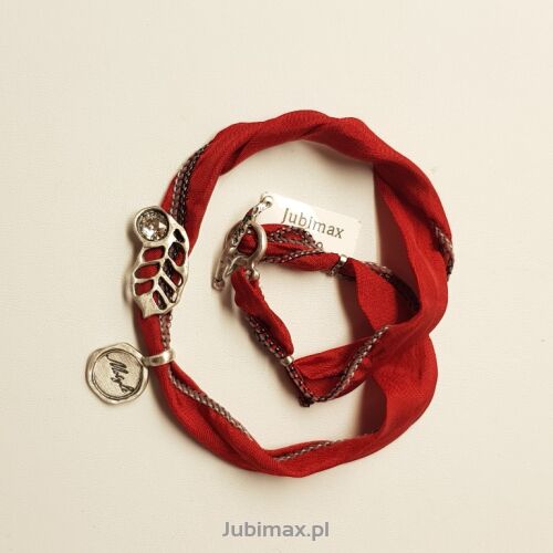 Bransoletka srebrna Motyle MJS3007 czerwona
