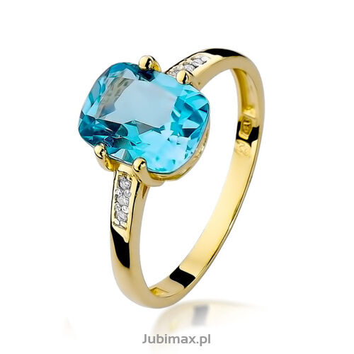 Pierścionek z topazem W038 2,40ct żółte złoto r15