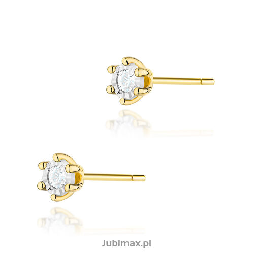 Kolczyki z brylantami K0222 0,16ct żółte złoto