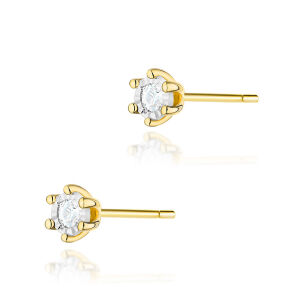Kolczyki z brylantami K0222 0,16ct żółte złoto