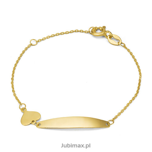 Bransoletka złota pr.585 z blaszką serce 14cm
