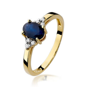Pierścionek z szafirem W308 0,90ct żółte złoto r18
