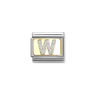 Nomination Link Gold 18K 030291-23 Srebrna litera W