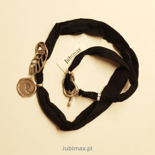 Bransoletka srebrna Motyle MJS3007 czarna
