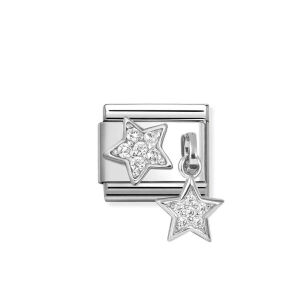 Nomination Link Silver 925 331817-16 Gwiazdki z cyrkoniami