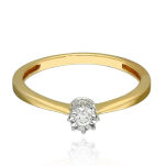 Pierścionek z brylantami 0,12ct żółte złoto r10