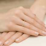 Pierścionek z brylantami 0,09ct żółte złoto r12 - 4