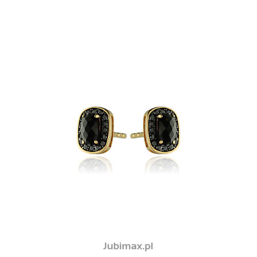 Kolczyki z onyksami 0,60ct i brylantami