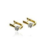 Kolczyki z brylantami 0,12ct żółte złoto