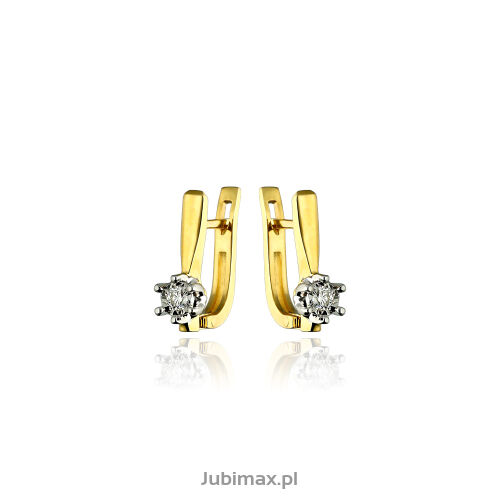 Kolczyki z brylantami 0,12ct żółte złoto
