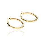 Kolczyki złote pr.375 owalne ryflowane