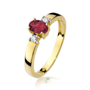 Pierścionek z rubinem W264 0,60ct żółte złoto r19