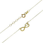 Naszyjnik złoty pr.585 nieskończoność serce 45cm