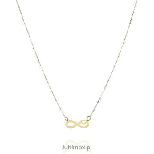 Naszyjnik złoty pr.585 nieskończoność serce 45cm