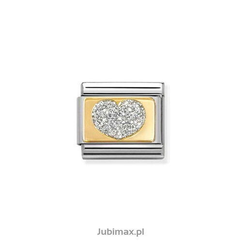 Nomination Link Gold 18K 030224-09 Srebrne serce