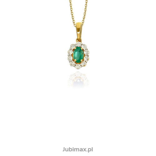 Zawieszka ze szmaragdem 0,52ct i brylantami