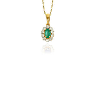 Zawieszka ze szmaragdem 0,52ct i brylantami