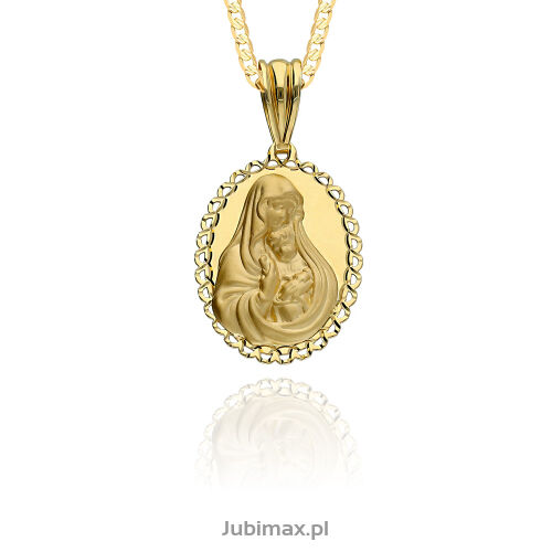 Medalik złoty pr.375 Matka Boska