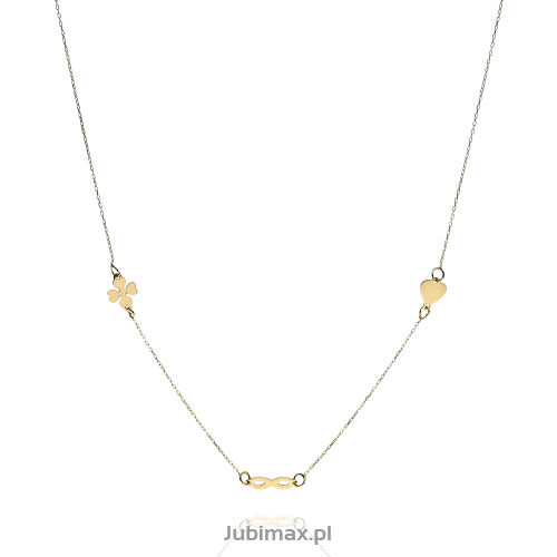 Naszyjnik złoty pr.585 trzy elementy 42cm