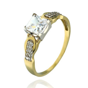 Pierścionek złoty pr.375 z cyrkoniami r18