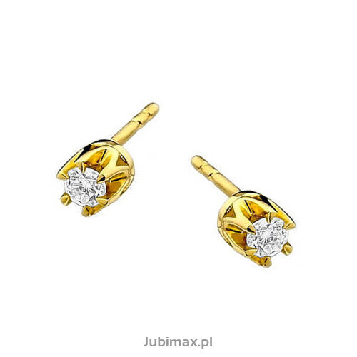Kolczyki z brylantami KO32 0,20ct żółte złoto