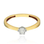 Pierścionek z brylantem 0,05ct żółte złoto r12