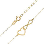 Naszyjnik złoty pr.585 nieskończoność serce 45cm